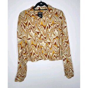 Super Massive Long Sleeve SolWarp Button down Regular Shirt Size L